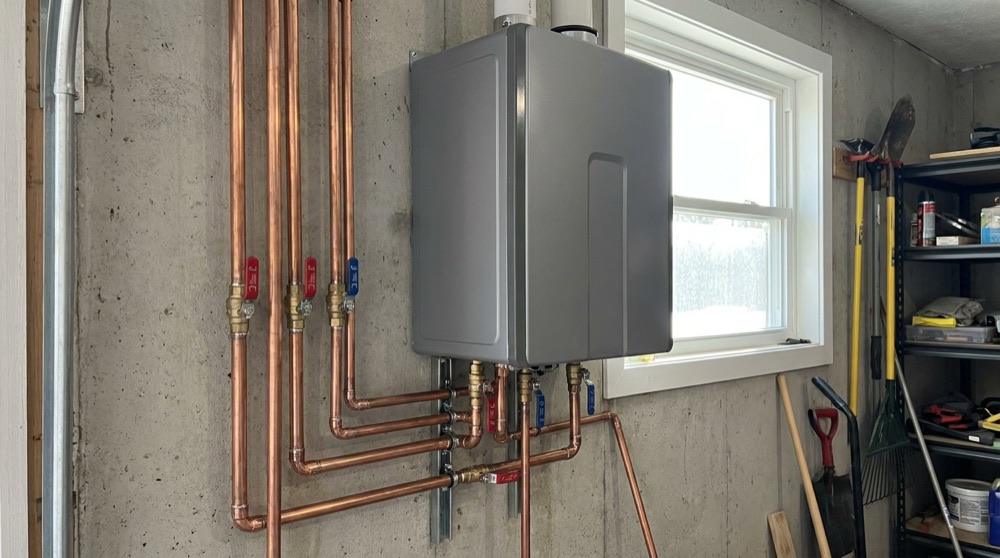 Tankless water heater with copper supply lines